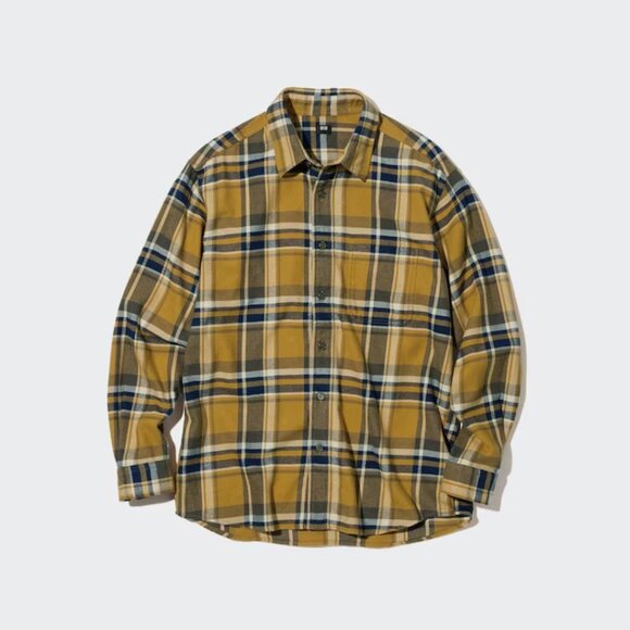 Uniqulo Flannel Checked Long Sleeve Shirt Size M - Picture 1 of 9